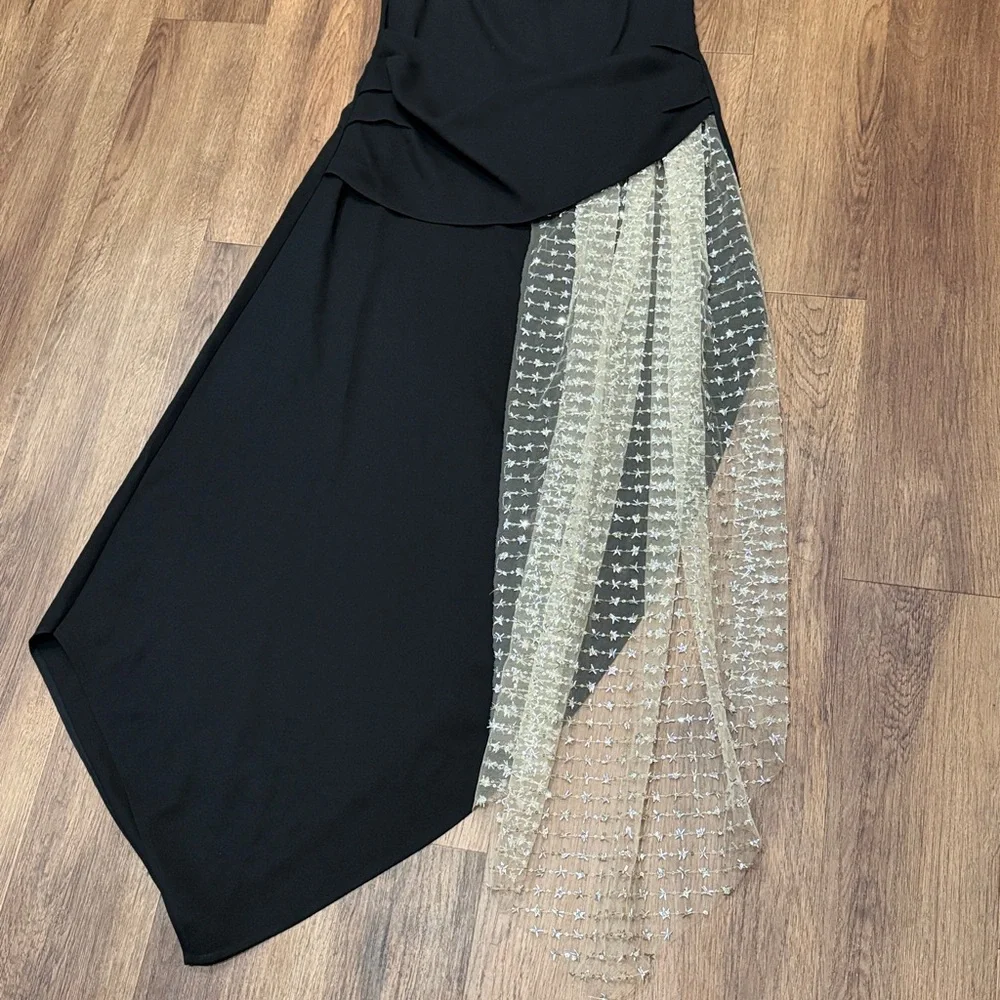 STAUD Effie Dress In Black Stardust - Picture 5 of 8